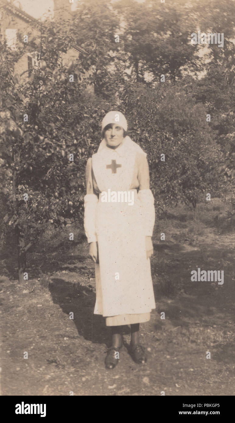 Vintage 1925 Photograph of a Red Cross Nurse Called Dorothy Stock Photo