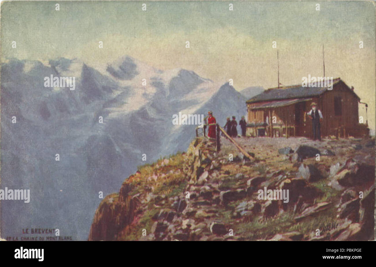 889 Le Brevent et la Chaine du Mont Blanc. (104-9) (NBY 421177) Stock Photo