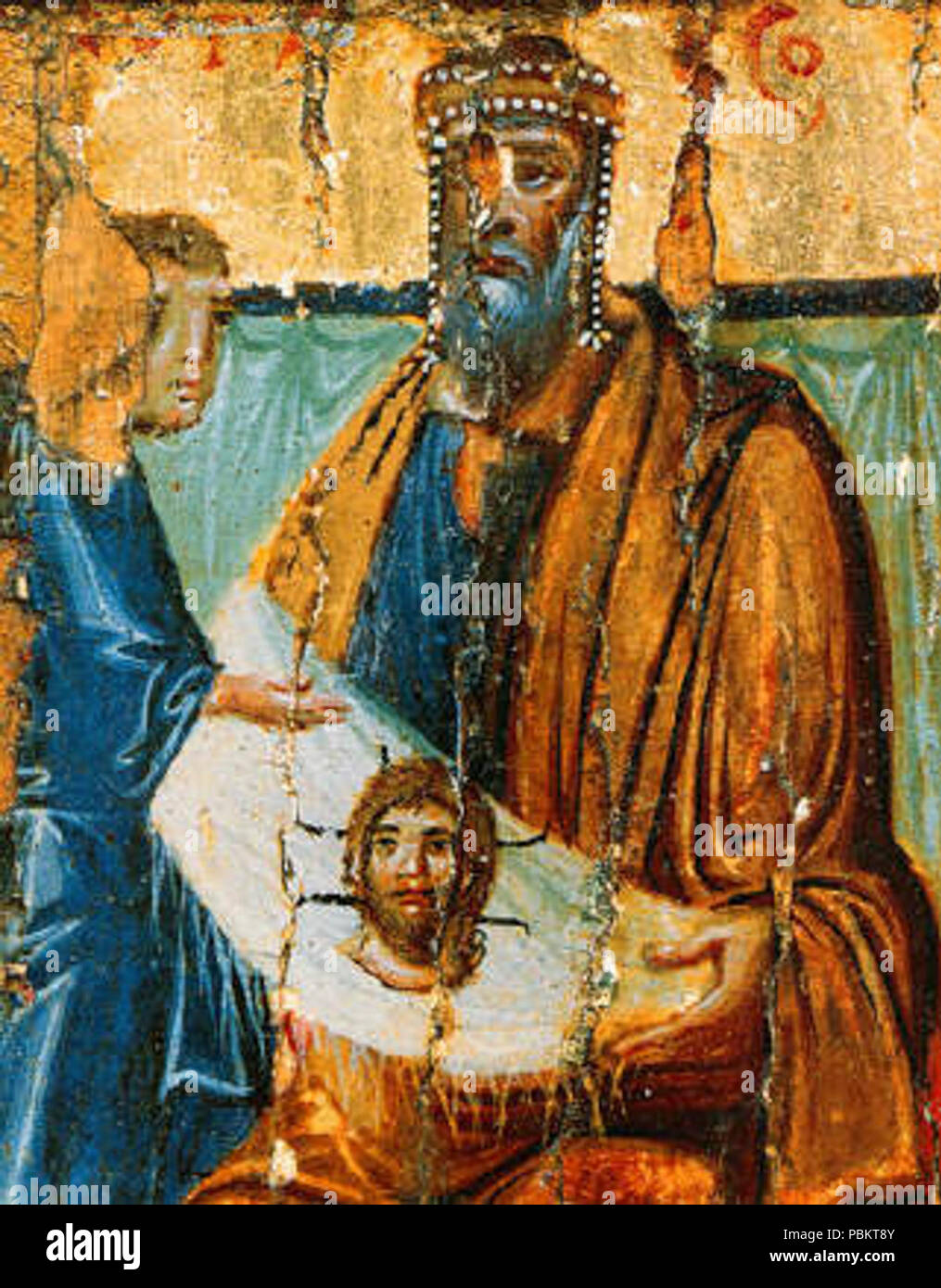 Abgar with image of edessa 10th century. Stock Photo