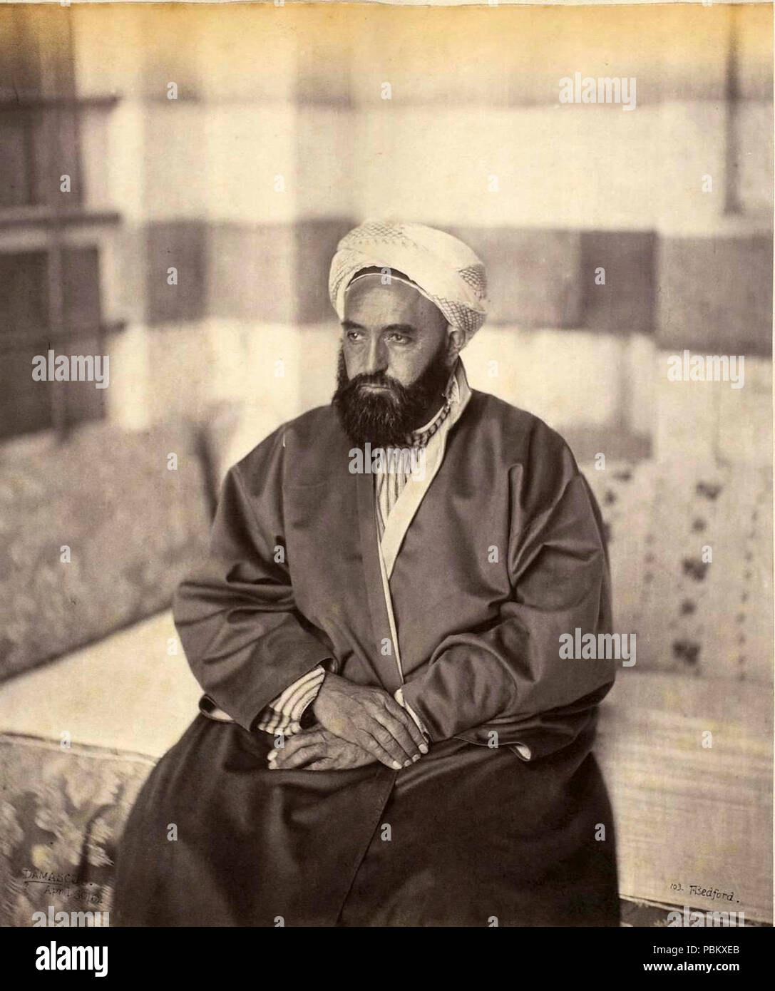 Abd Al Qadir Al Djazairi at Damascus,1862. Stock Photo