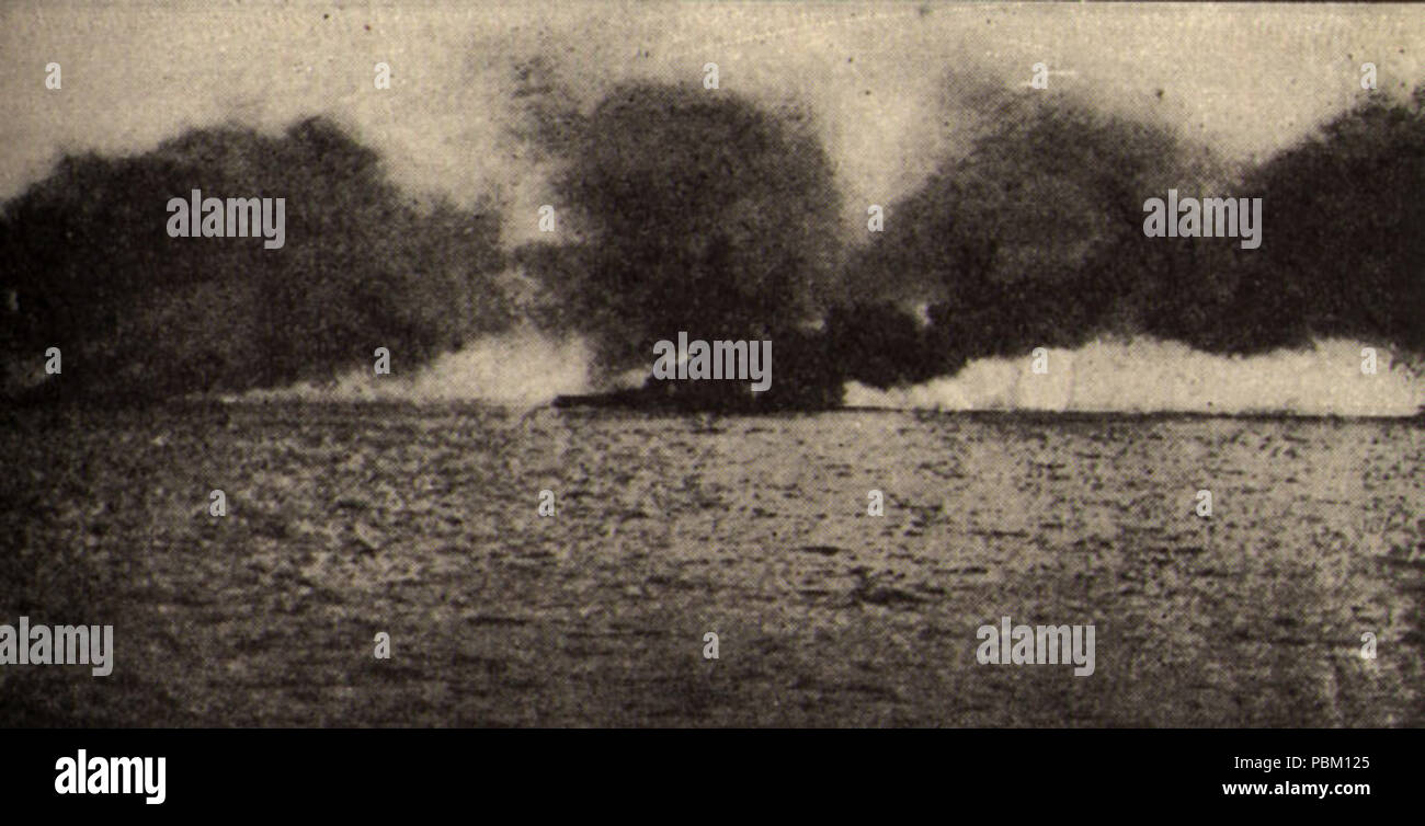 763 HMS Lion hit at Jutland Stock Photo