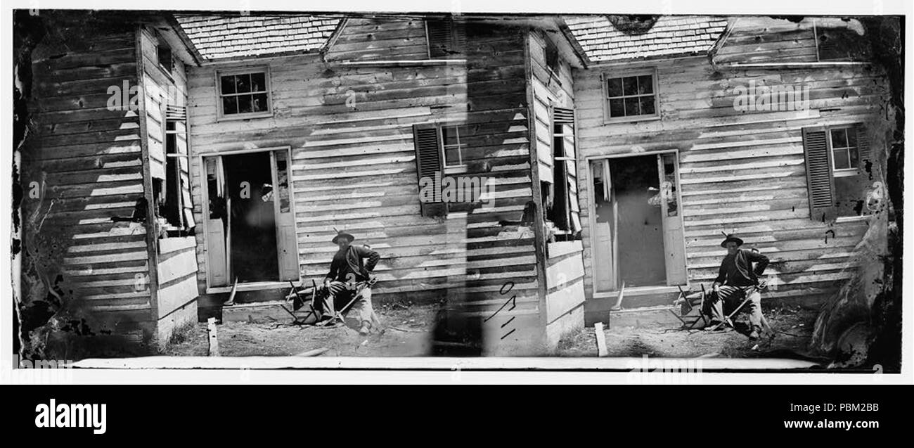 772 House near Fort Stevens showing effect of shot 00659v Stock Photo ...