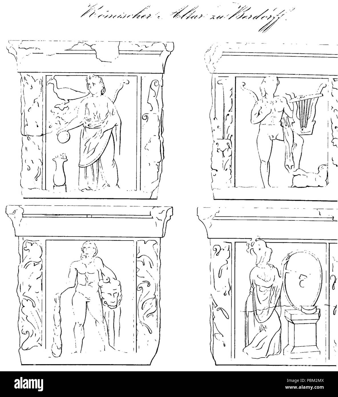 774 Hubert Berg, dessin autel romain de Berdorf Stock Photo