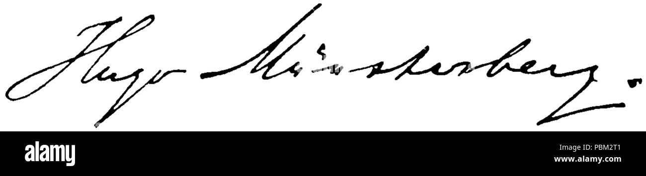 775 Hugo Münsterberg signature Stock Photo - Alamy