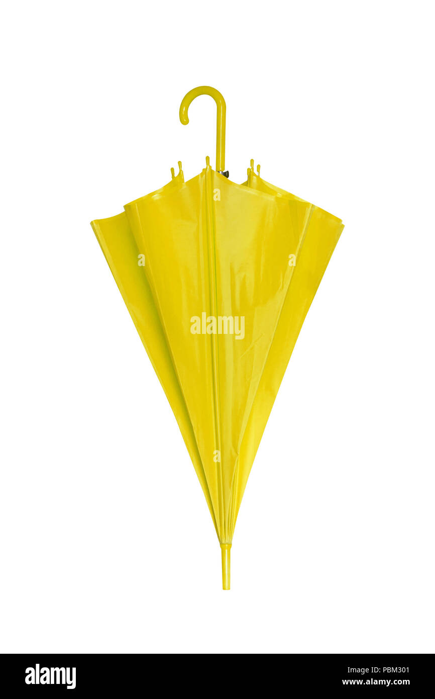 Yellow umbrella isolated on a white background Stock Photo - Alamy