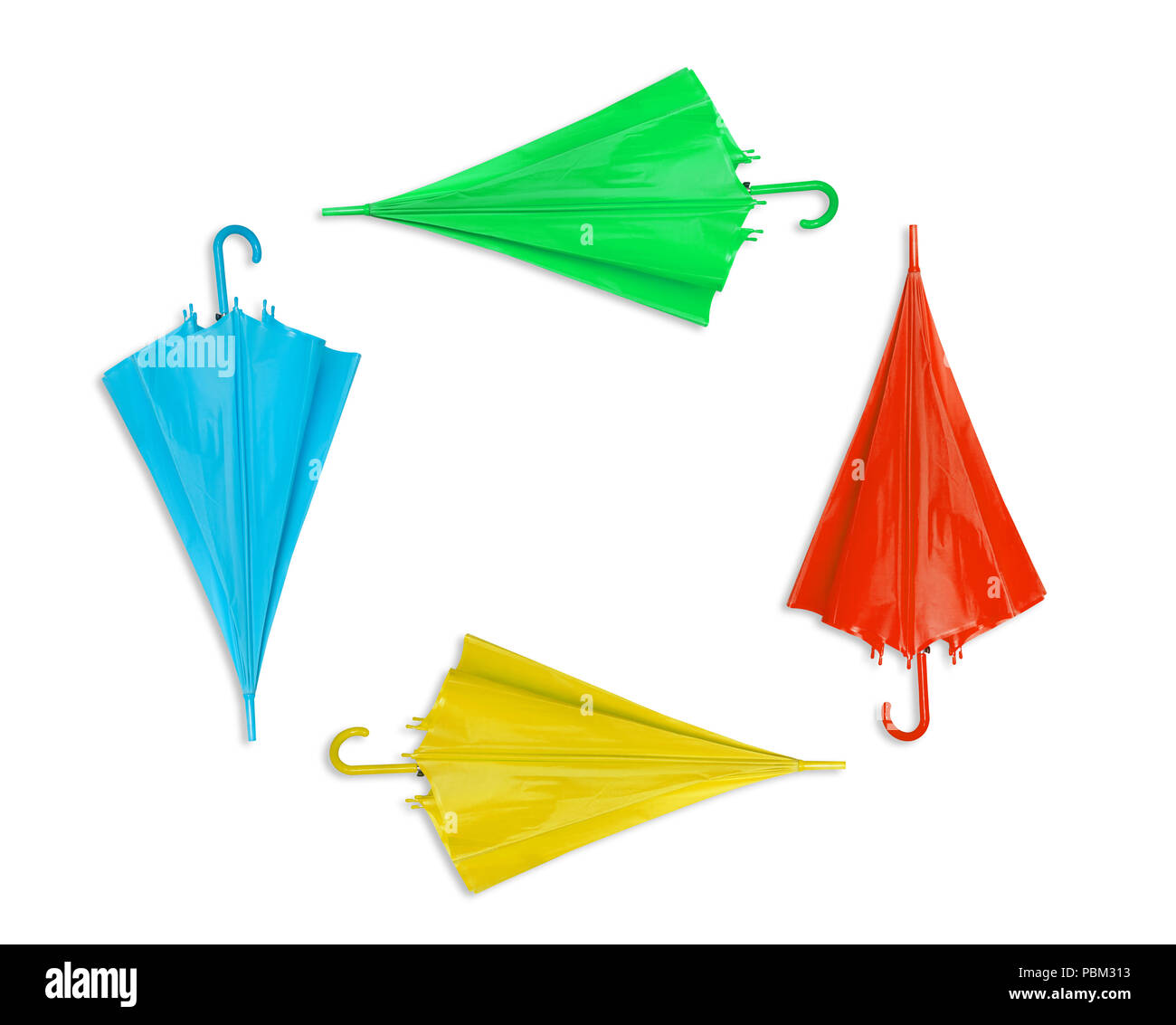 blue umbrella isolated on a white background Stock Photo - Alamy