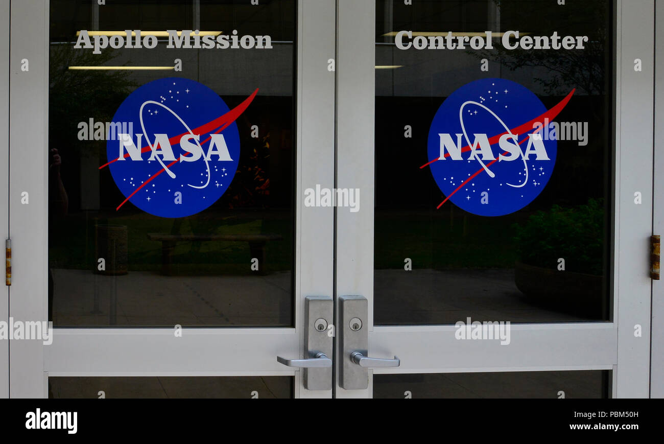 NASA Apollo Mission Control Entrance Stock Photo