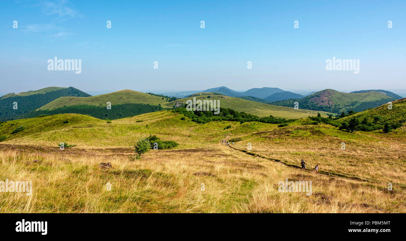Volcanic landscape of Regional Nature Park of the Volcanoes of Auvergne ...