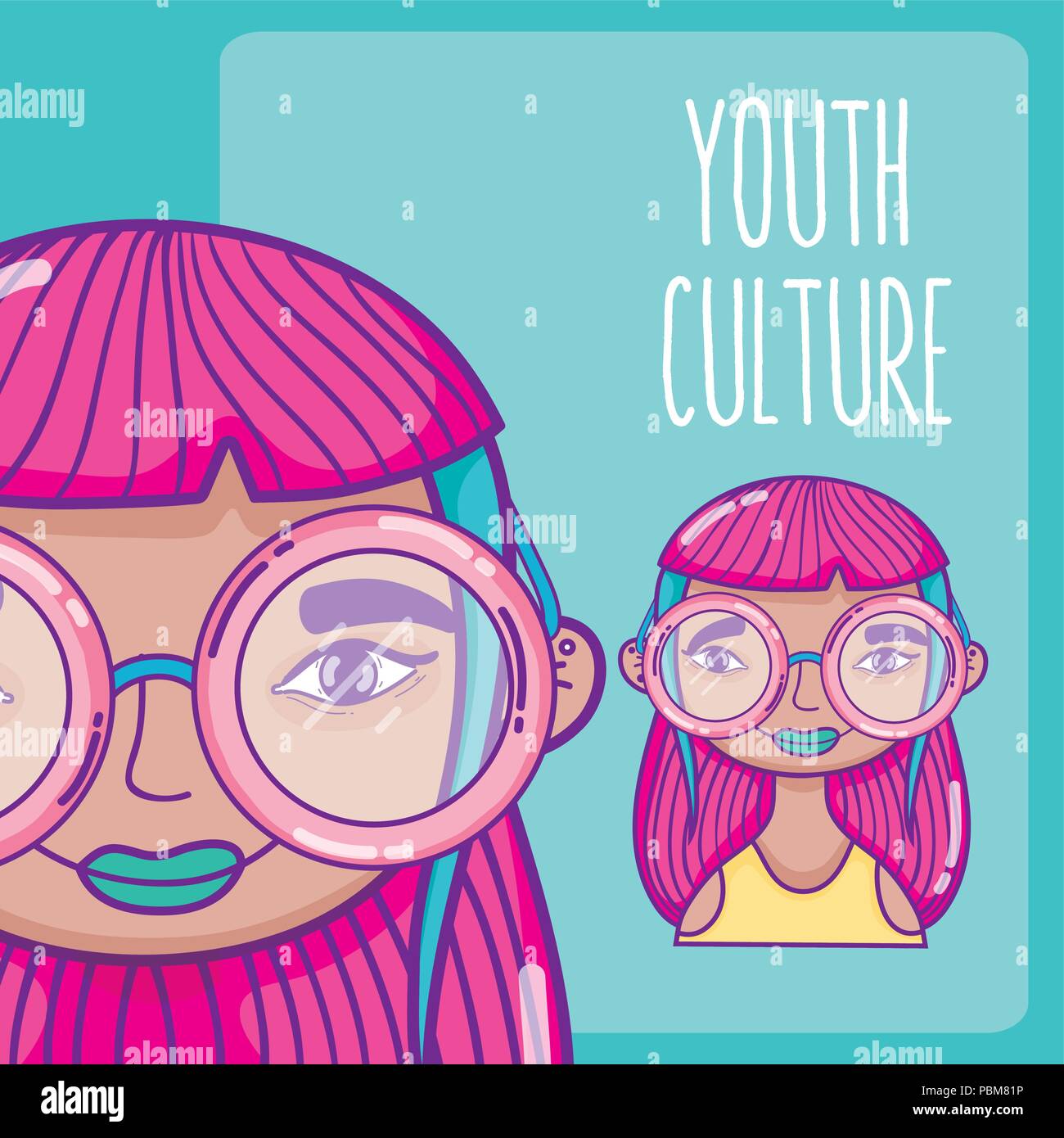 Youth culture avatar Stock Vector