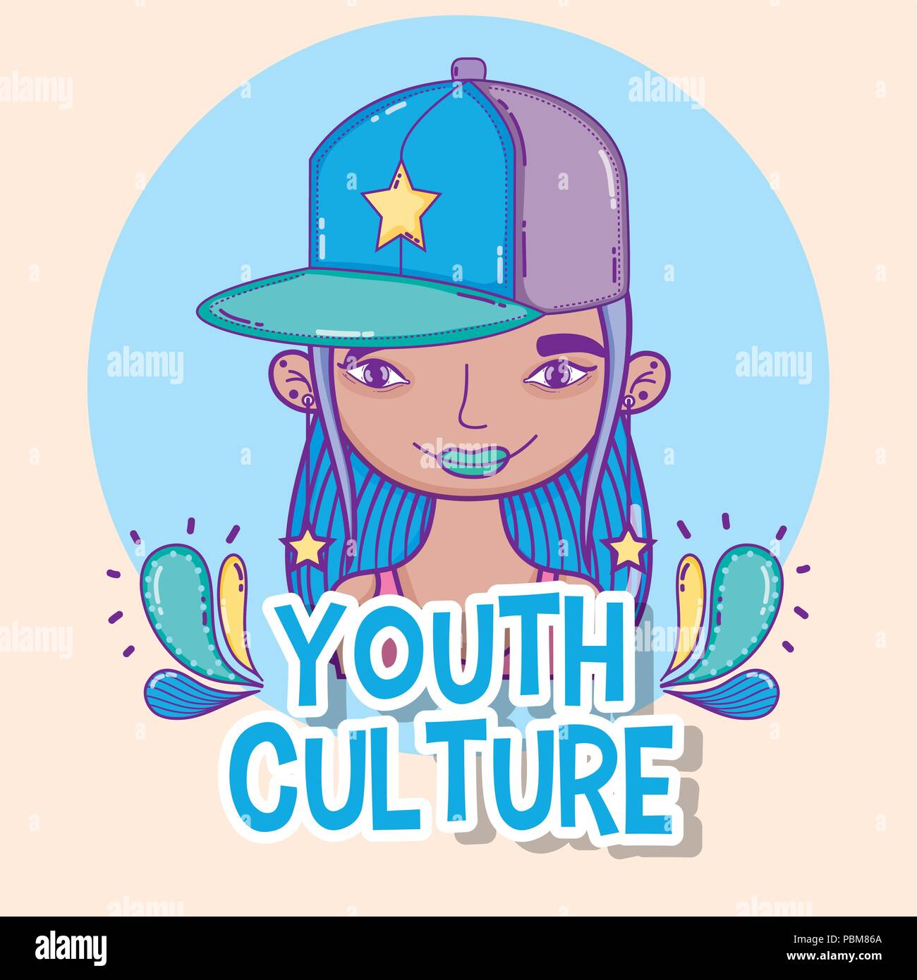 Youth culture avatar Stock Vector