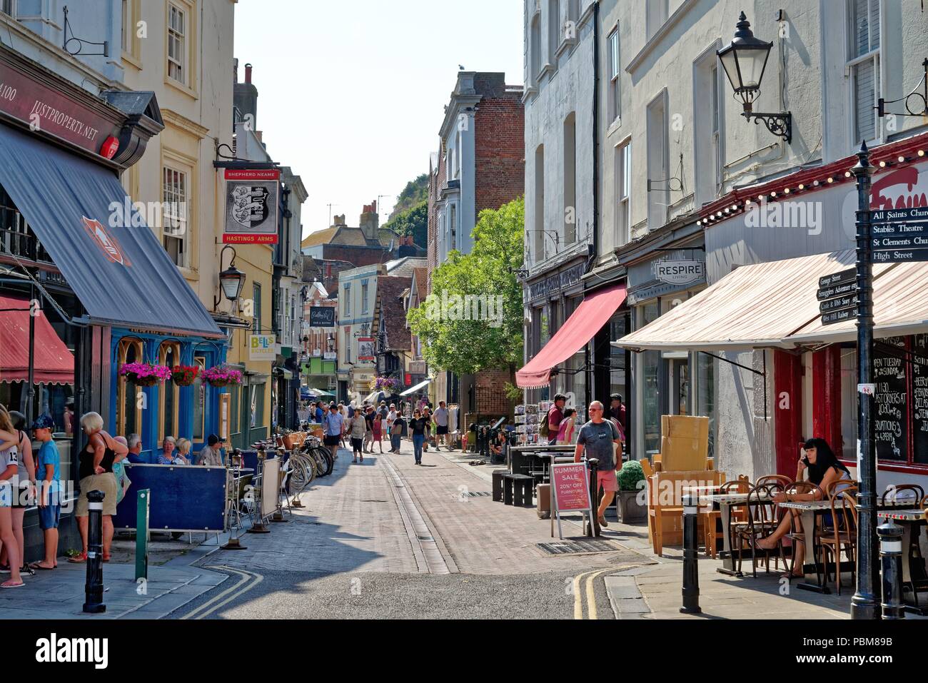 George Street in the old area of Hastings East Sussex England UK Stock Photo
