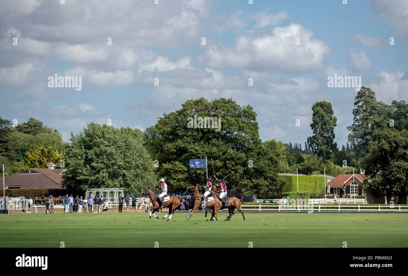 England take on USA in the Westchester Cup, during the International Day at the Royal County of Berkshire Polo Club in Winkfield, Windsor. Stock Photo