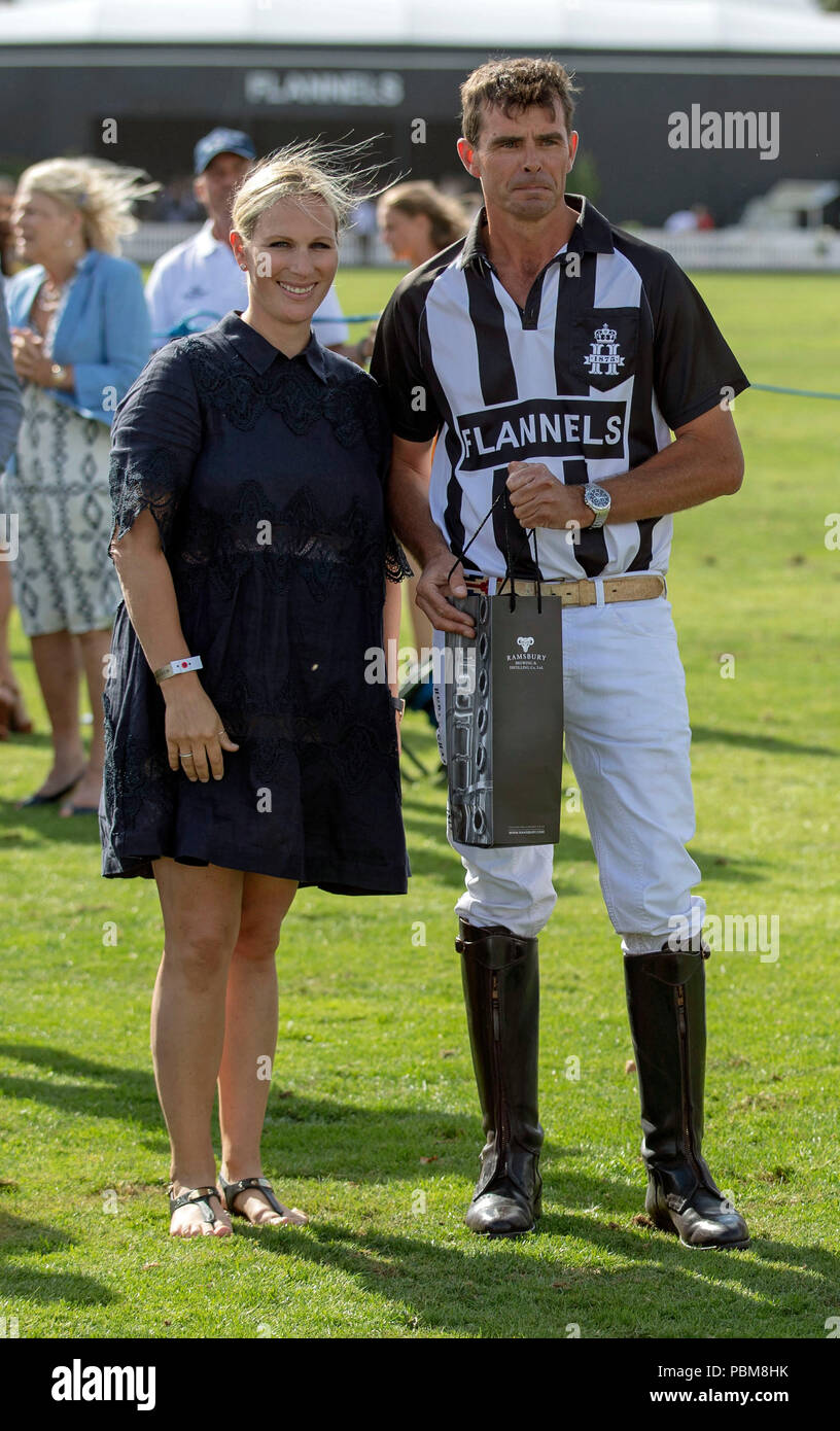 Zara Tindall during the International Day at the Royal County of Berkshire Polo Club in Winkfield, Windsor. Stock Photo