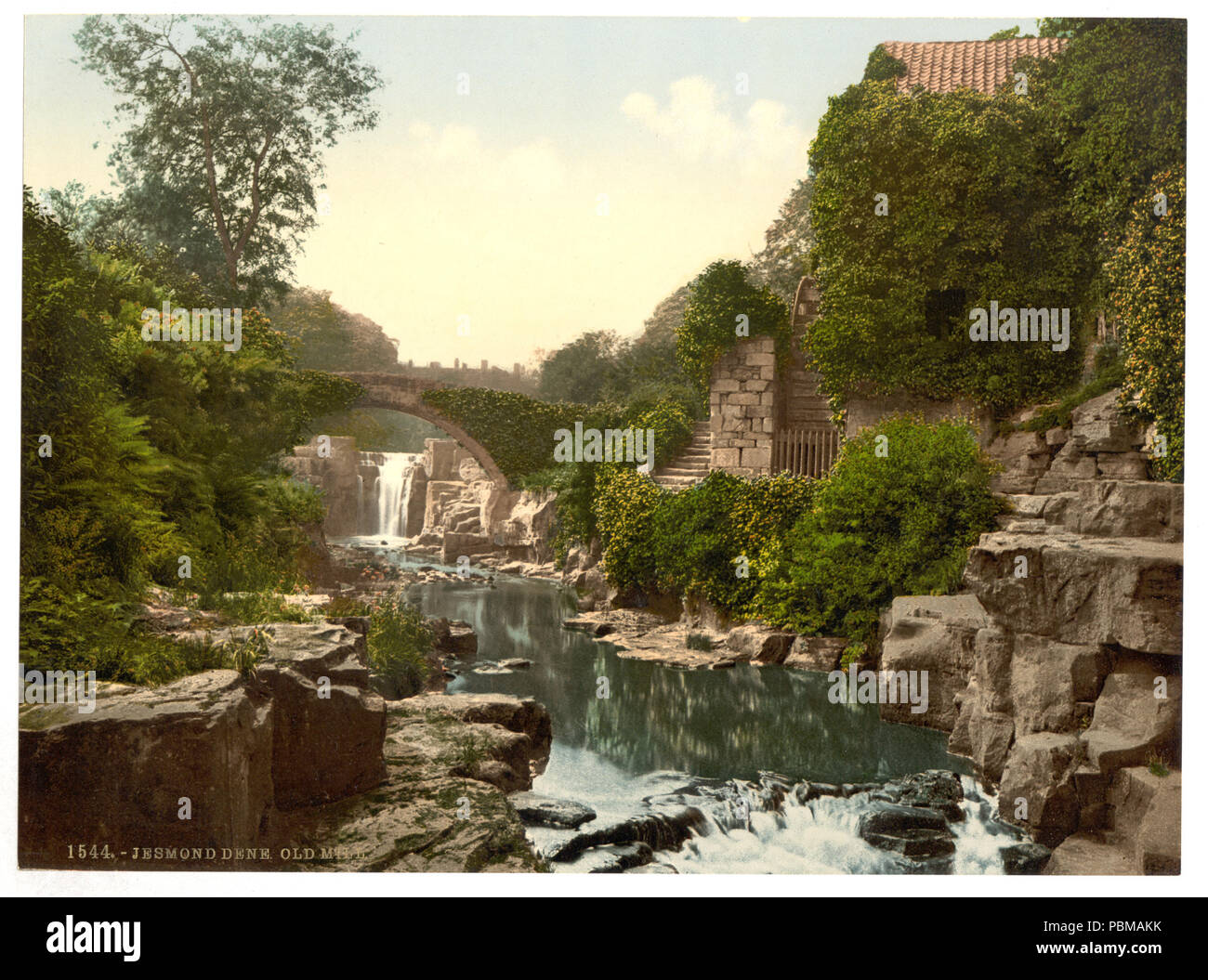 . Jesmond Dene, old mill, Newcastle-on-Tyne, England. Forms part of: Views of the British Isles, in the Photochrom print collection.; More information about the Photochrom Print Collection is available at http://hdl.loc.gov/loc.pnp/pp.pgz; Title from the Detroit Publishing Co., Catalogue J-foreign section, Detroit, Mich. : Detroit Publishing Company, 1905.; Print no. '1544'.. between 1890 and 1900 831 Jesmond Dene, old mill, Newcastle-on-Tyne, England-LCCN2002708004 Stock Photo