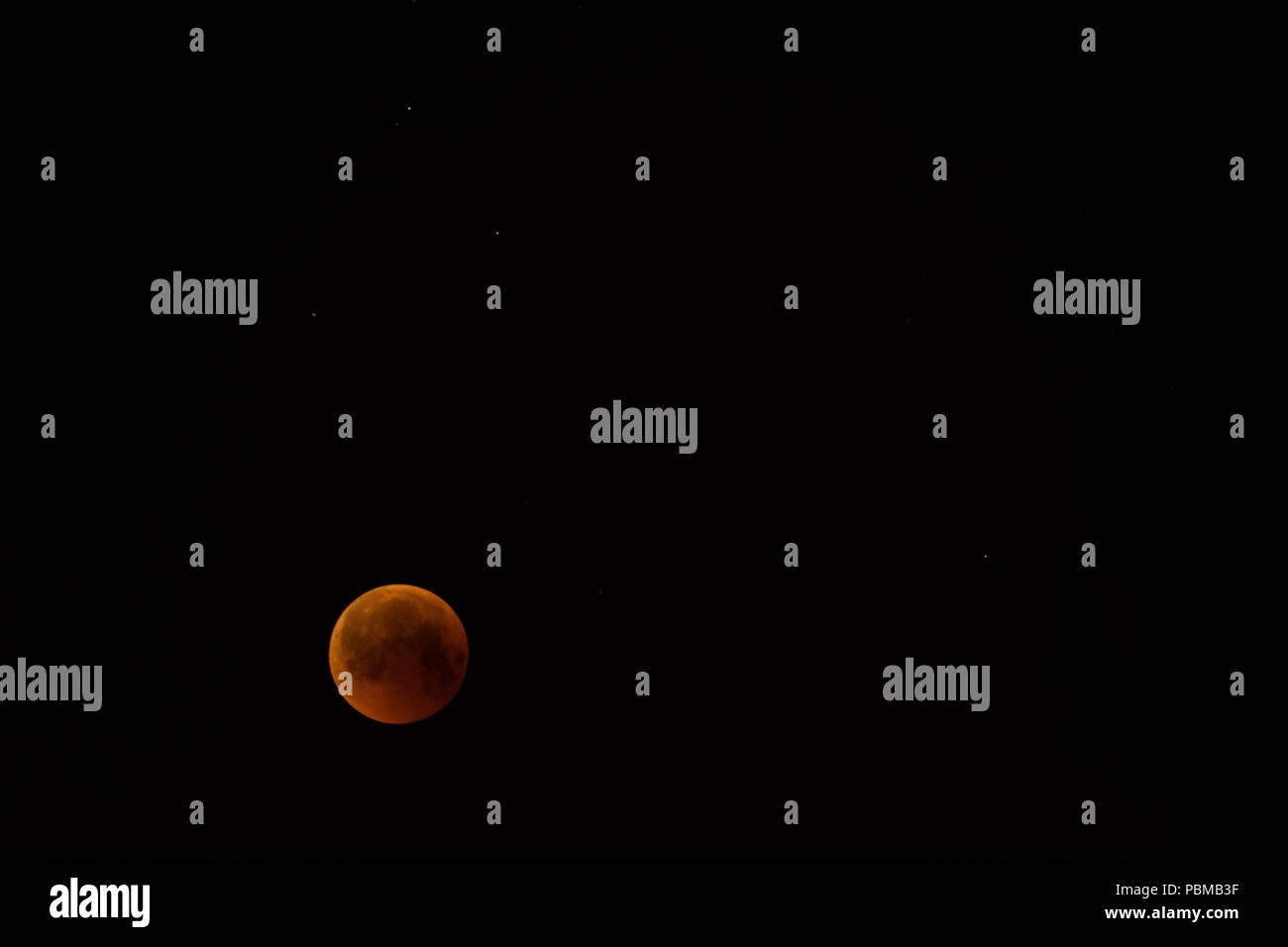 total lunar eclipse , mazandaran , iran Stock Photo