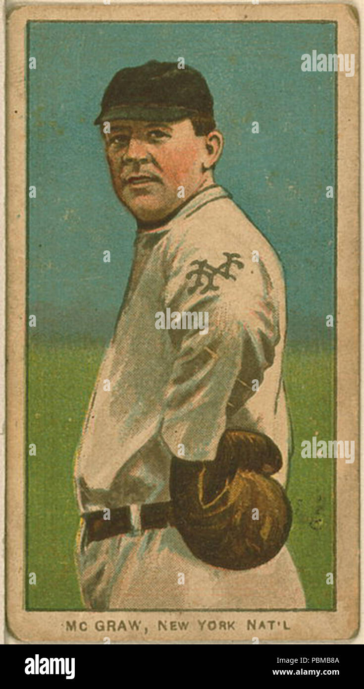 English: John McGraw 1909-1911 American Tobacco Company baseball card .  between 1909 and 1911 839 John McGraw Baseball Card Stock Photo - Alamy