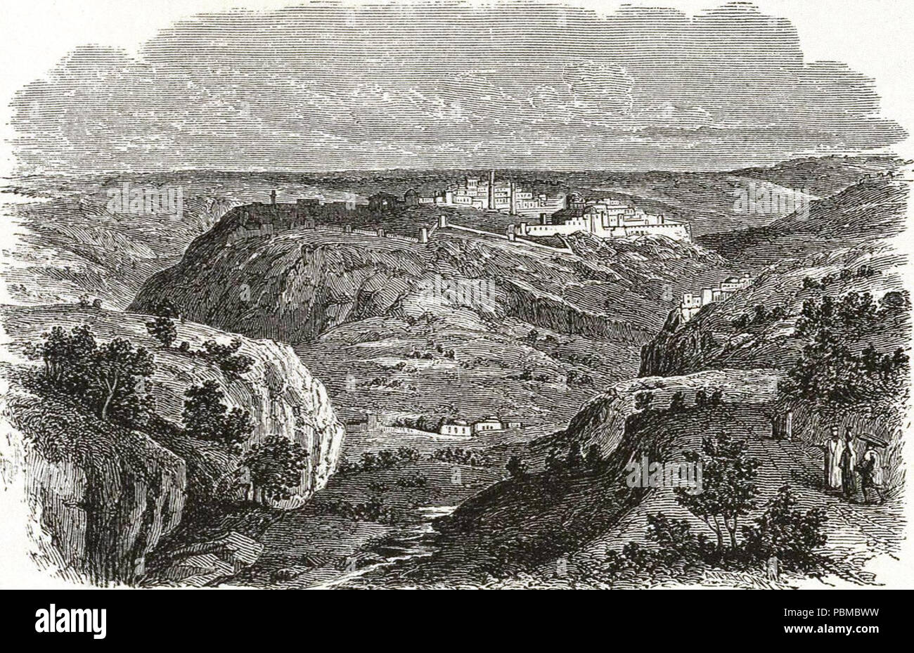 843 Jones, C.H.; Hamilton, T.H.; Williams, J.David. 1873. Distant View of the Holy City Stock Photo