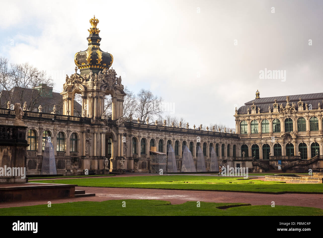 Zwinger Palace (architect Matthaus Poppelmann) - royal palace since 17 century in Dresden, Saxony, Germany. Stock Photo