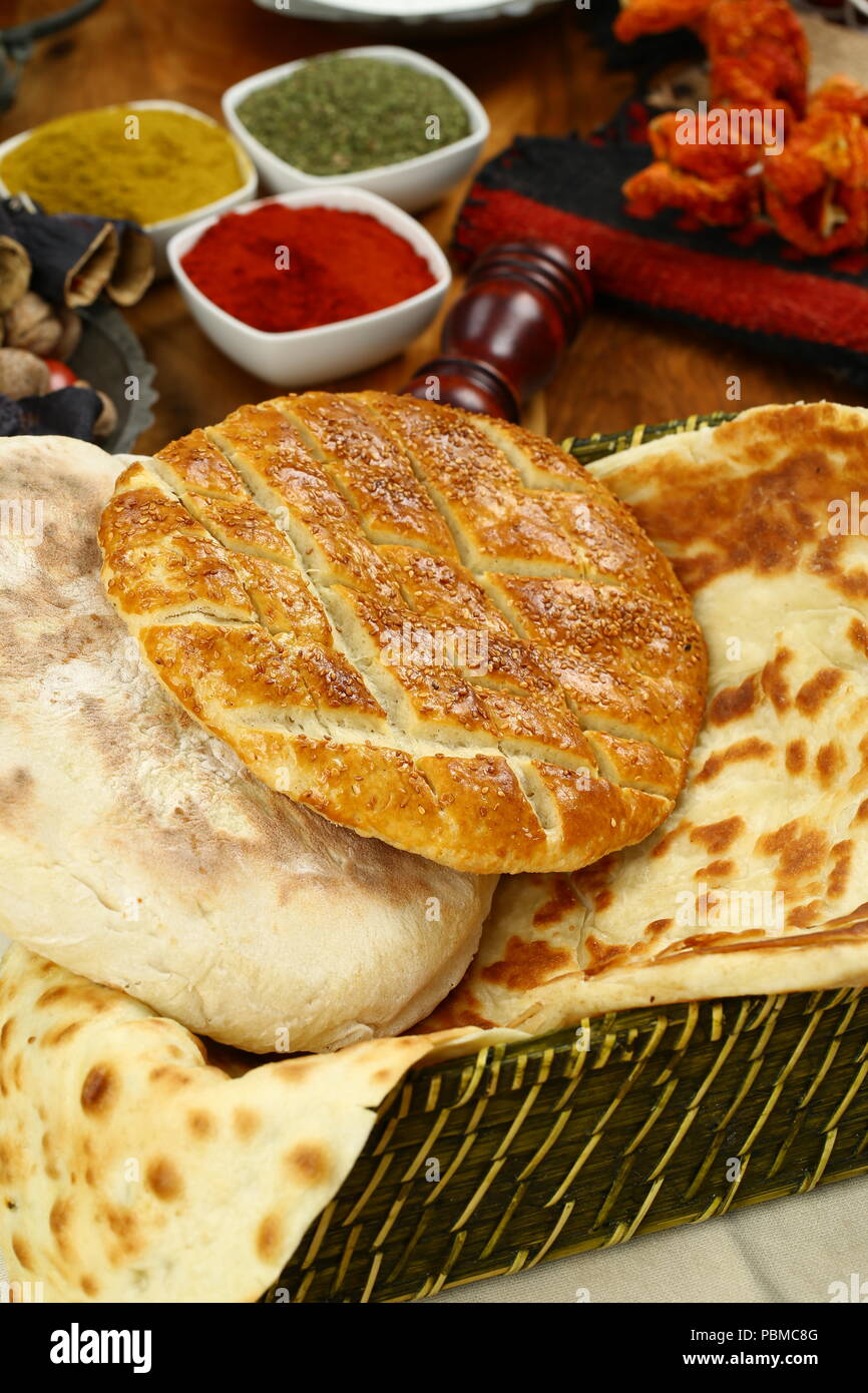 Turkish ground pita bread Stock Photo - Alamy