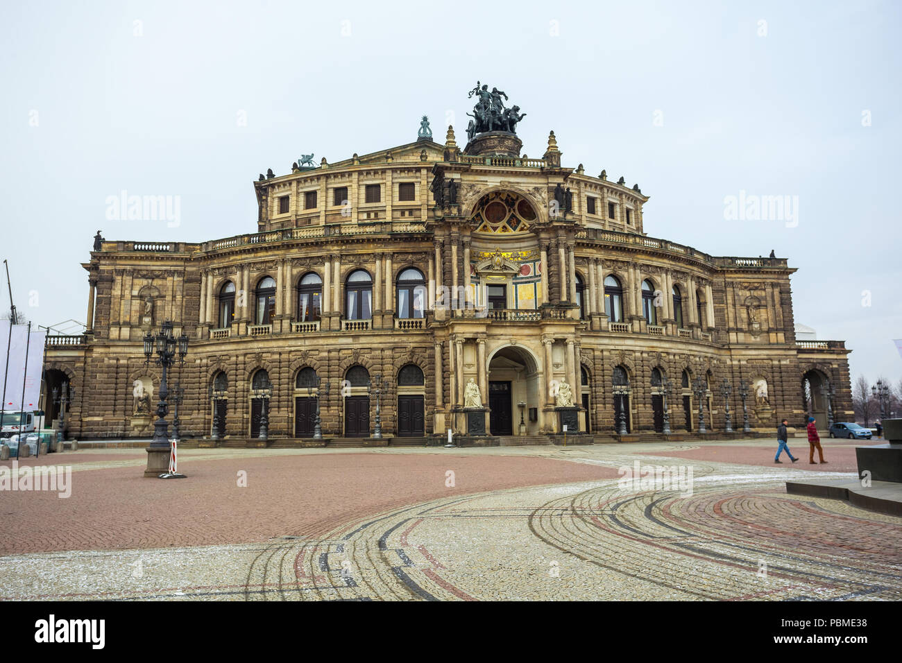Opera House and monument to King John of Saxony Stock Photo Alamy