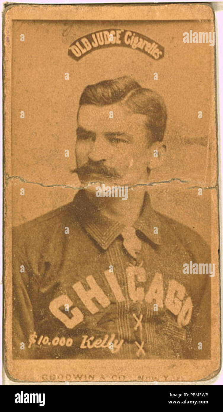 . English: King Kelly, Chicago White Stockings, baseball card portrait. between 1887 and 1890 861 KingKellyGC Stock Photo