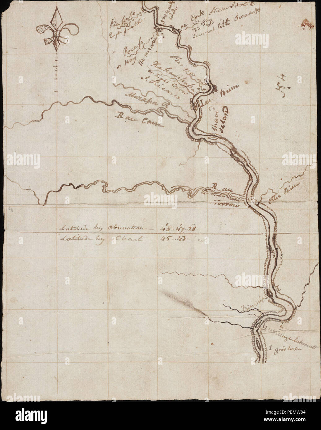 . A map from the Lewis and Clark Expedition. circa 1800 916 Lewis and ...