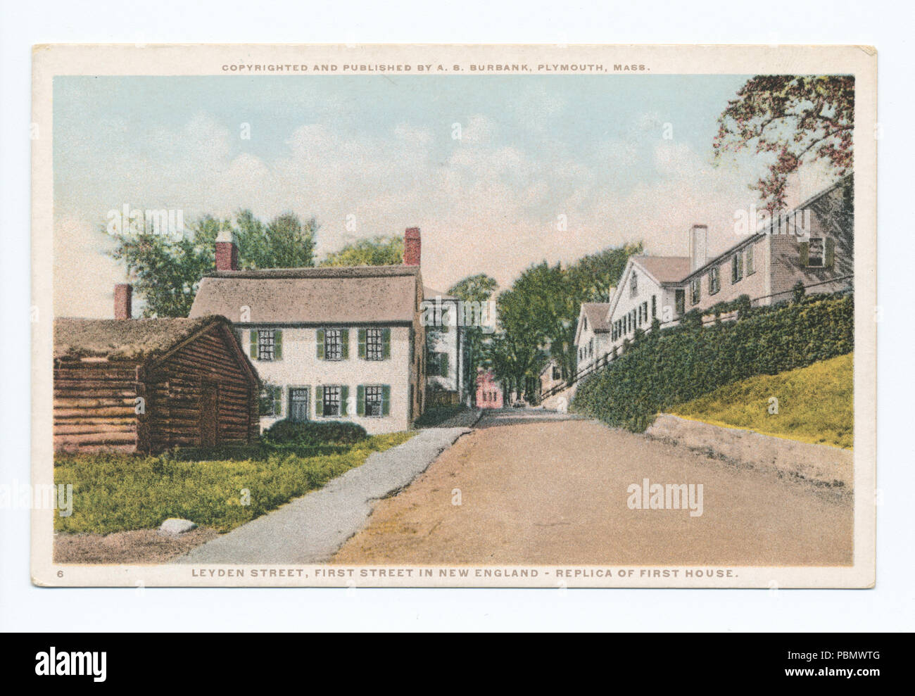 918 Leyden Street, First Street in New England - Replica of First House (NYPL b12647398-79391) Stock Photo