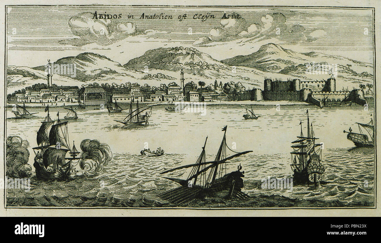 Abidos in Anatolien ost Cleyn Asia - Peeters Jacob - 1690. Stock Photo