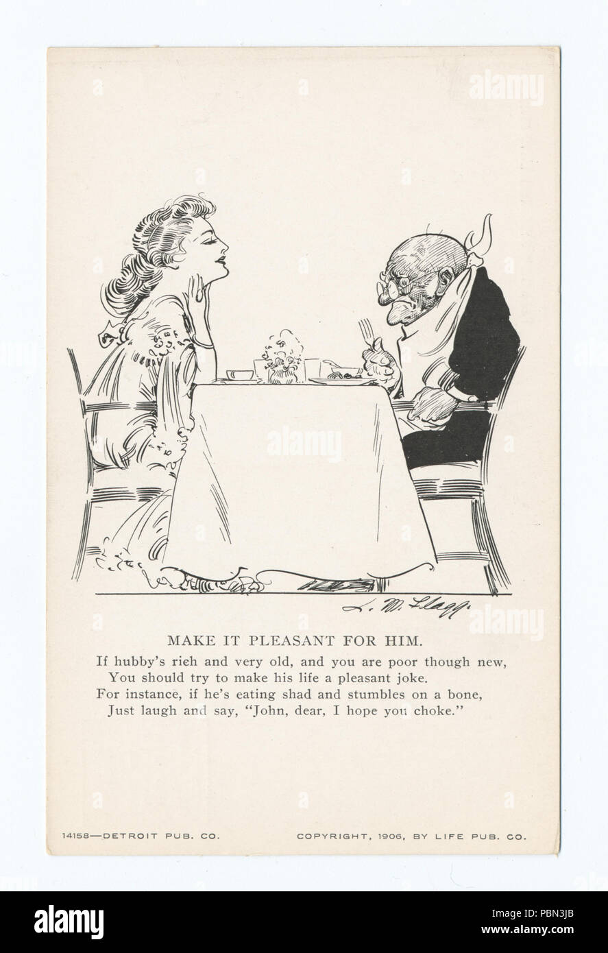 987 Make it pleasant for him, Flagg Cartoons, Life Cartoons (NYPL b12647398-70432) Stock Photo