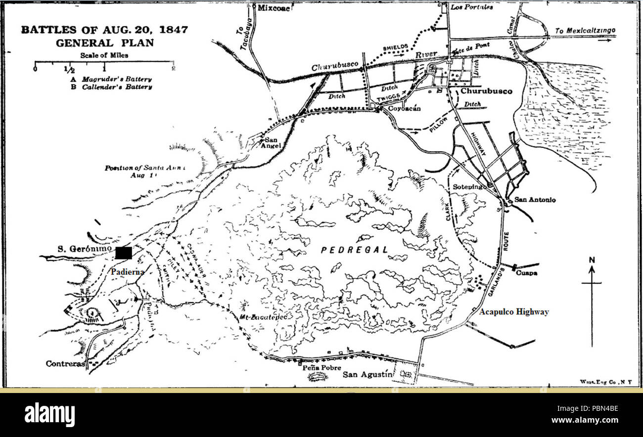 993 Map of contreras and churubusco Stock Photo Alamy