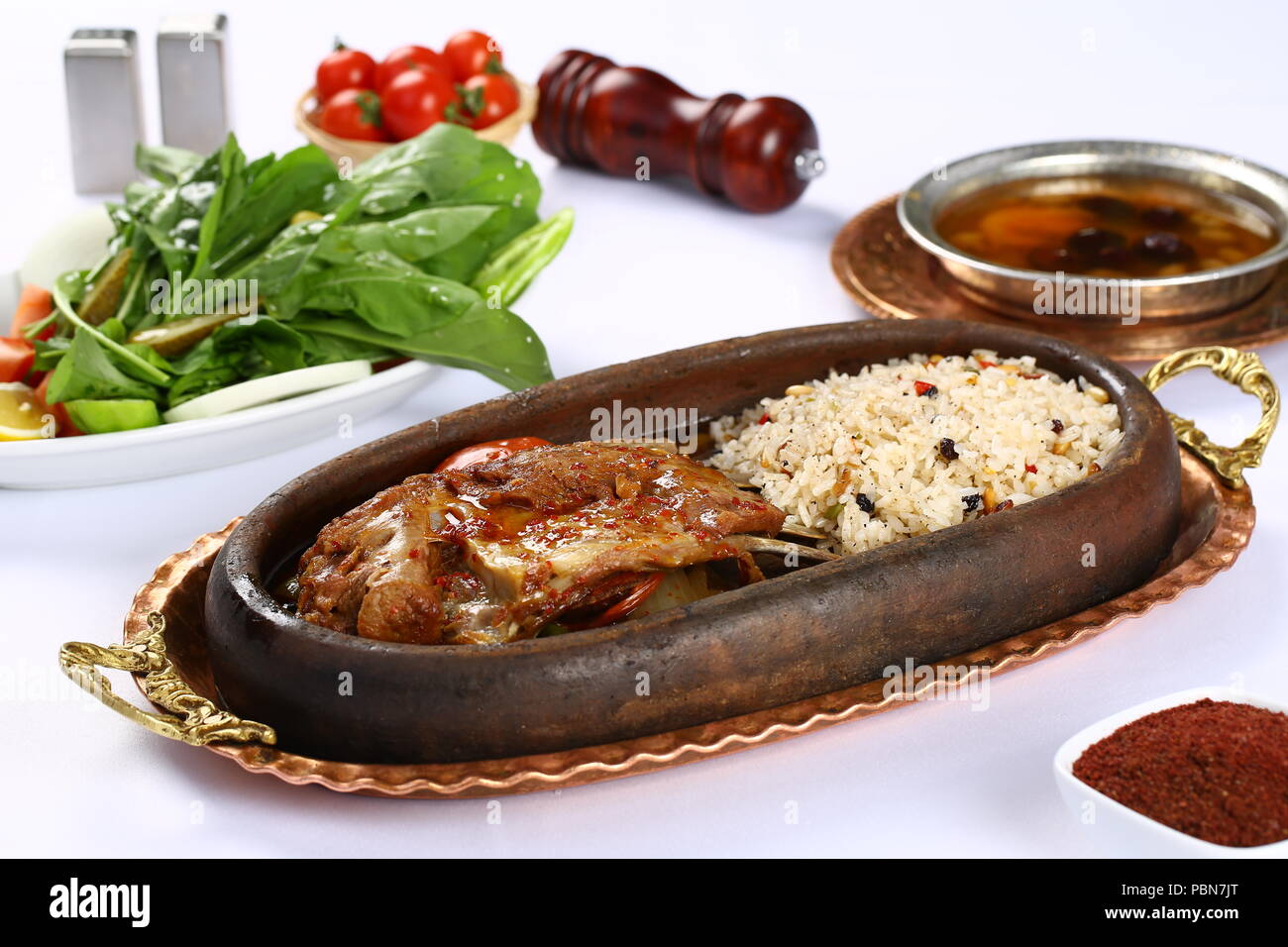 Stew of lamb with rice Stock Photo Alamy