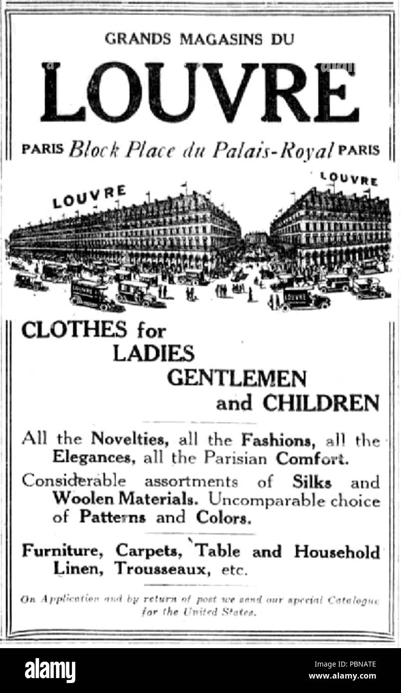 Publicité Vintage 1923 - Au Louvre Paris, Mode/fashion - Époque 1900-1960