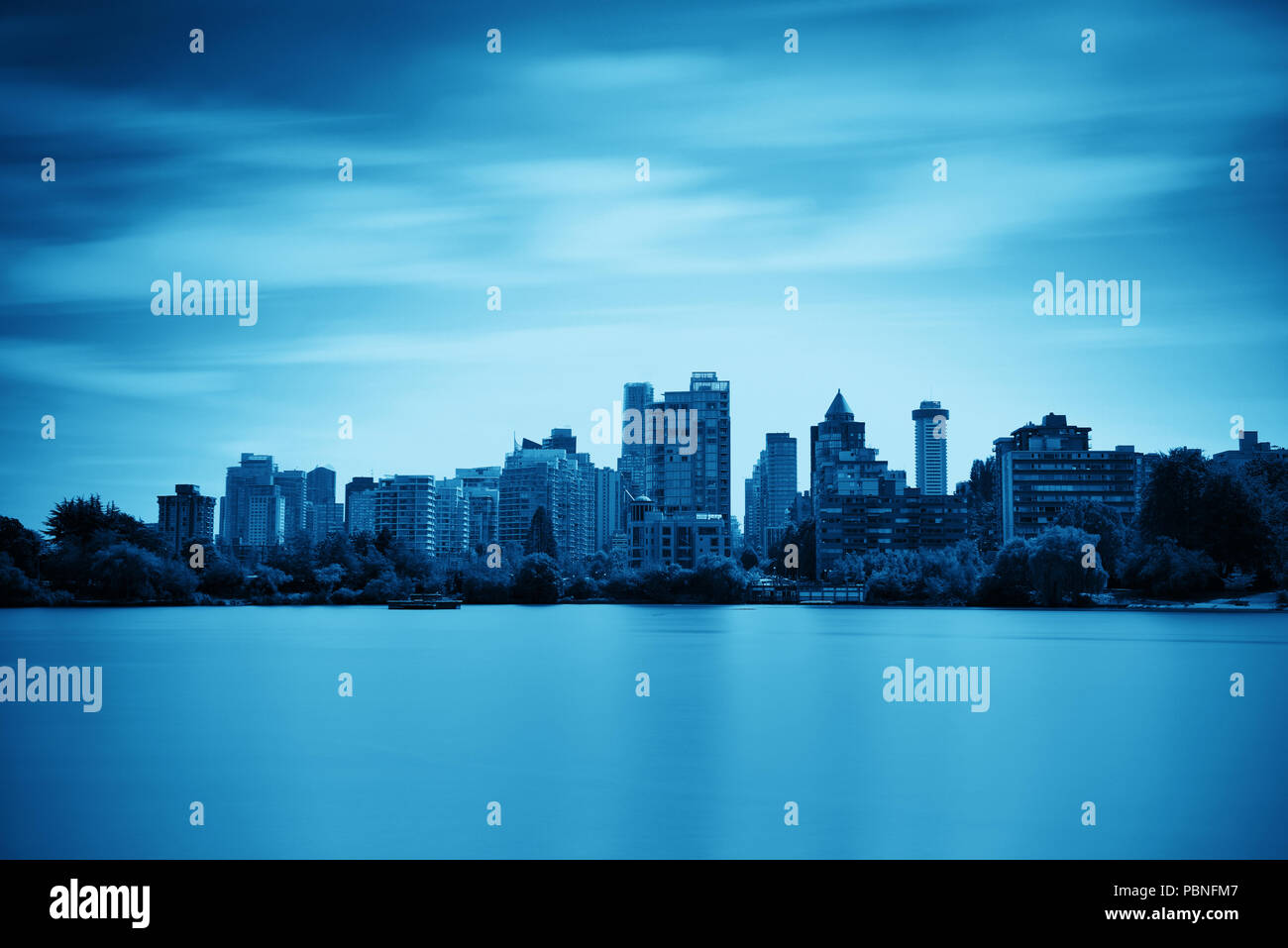 Vancouver city skyline viewed from Stanley Park Stock Photo - Alamy