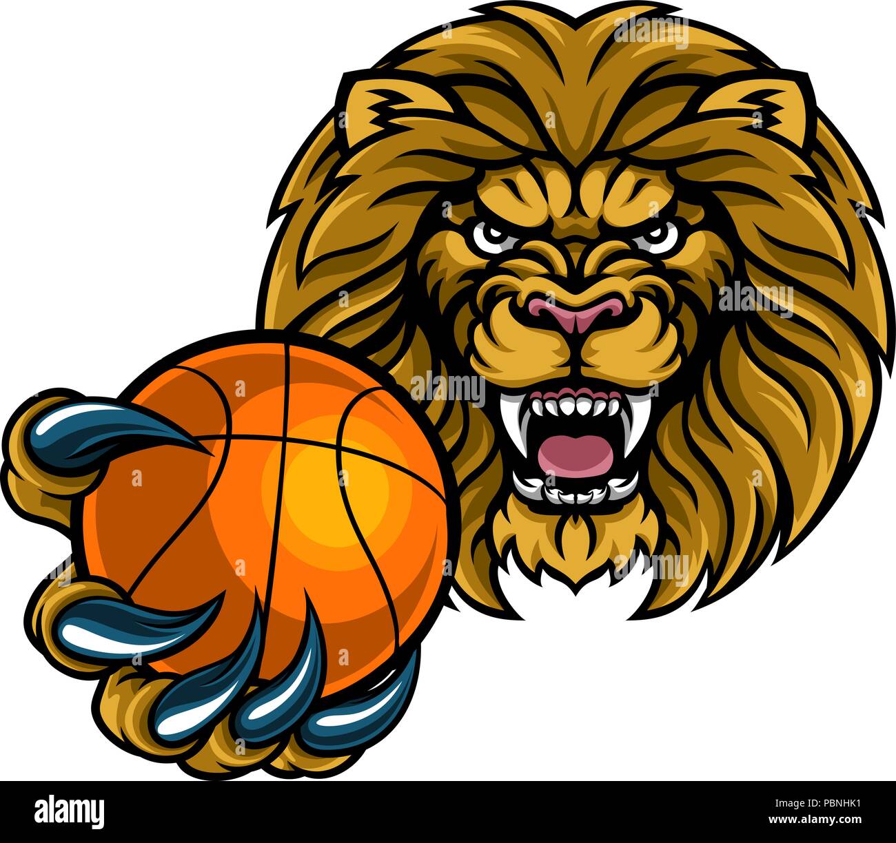 Lion Basketball Ball Sports Mascot Stock Vector