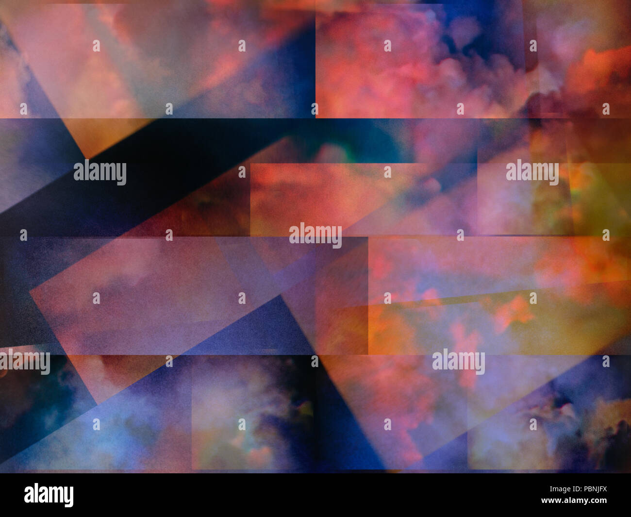 Colorful clouds with overlapping rectangular layers Stock Photo - Alamy