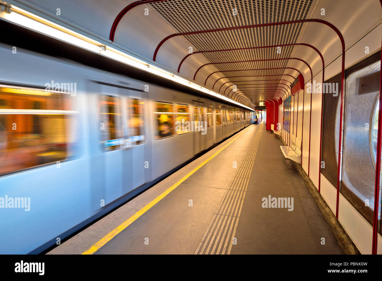 Vienna subway station of U-bahn view, transportation in caital of Austria  Stock Photo - Alamy