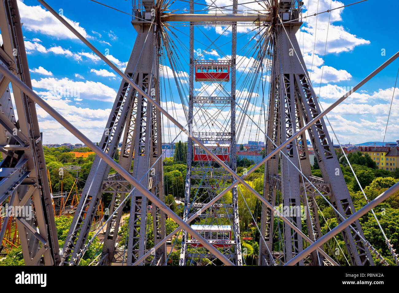 Prater Riesenrad giant Ferris wheel in Vienna view, park in capital of ...