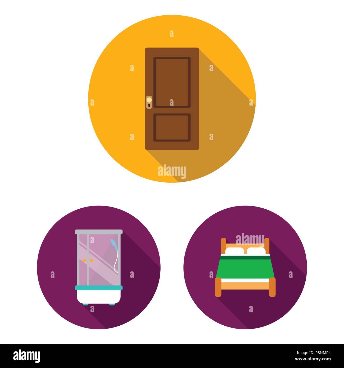 Furniture and interior flat icons in set collection for design.Home ...