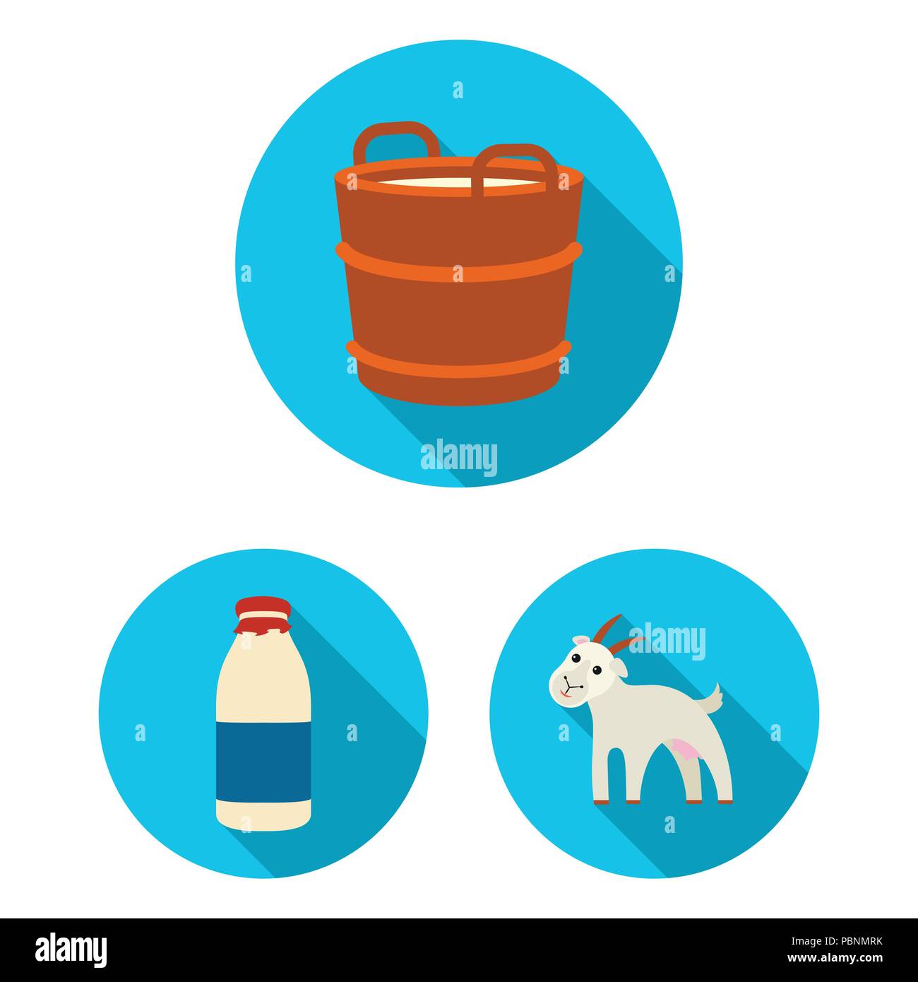 Milk product flat icons in set collection for design.Milk and food ...