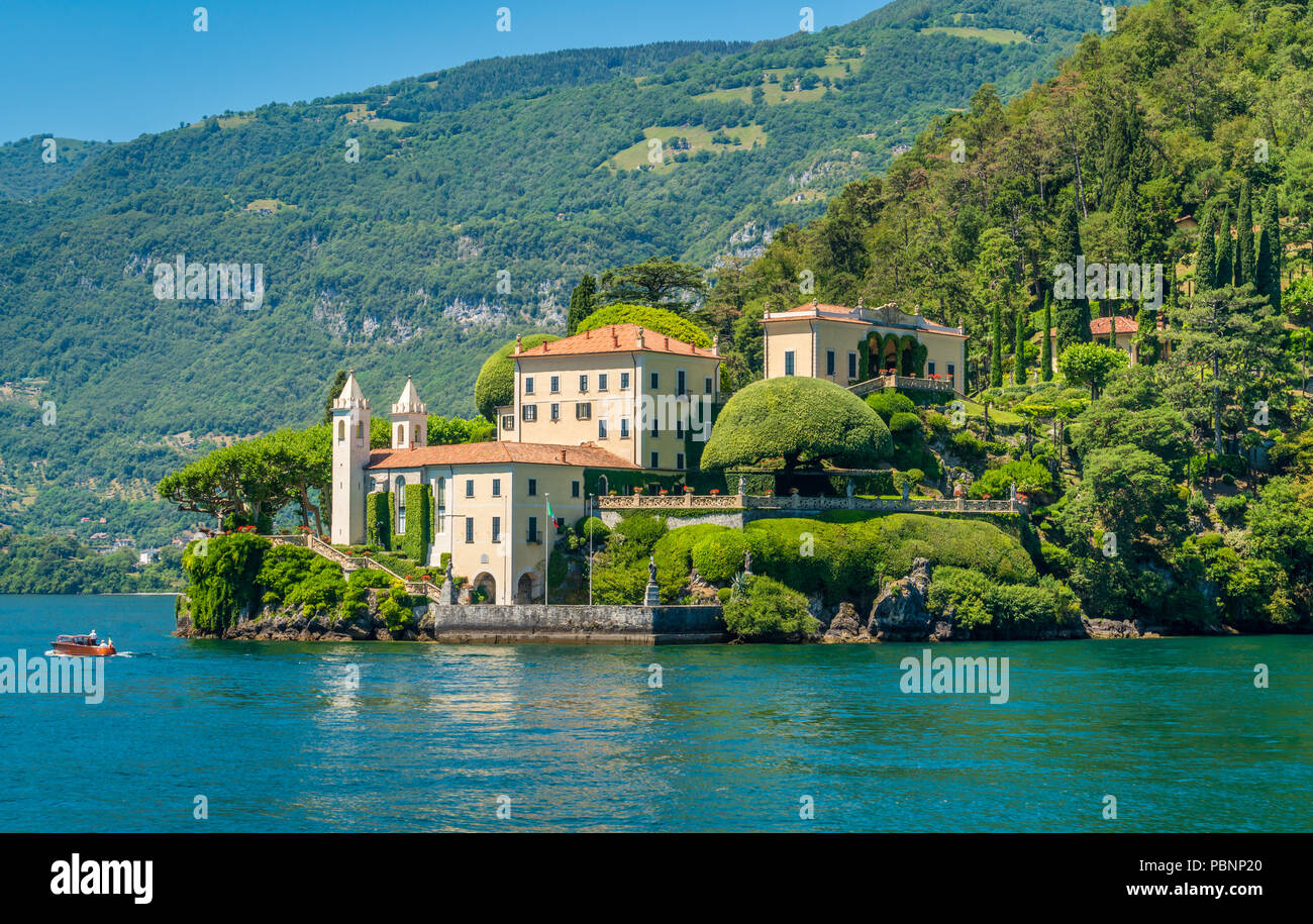 Villa del Balbianello, famous villa in the comune of Lenno, overlooking Lake Como. Lombardy, Italy. Stock Photo