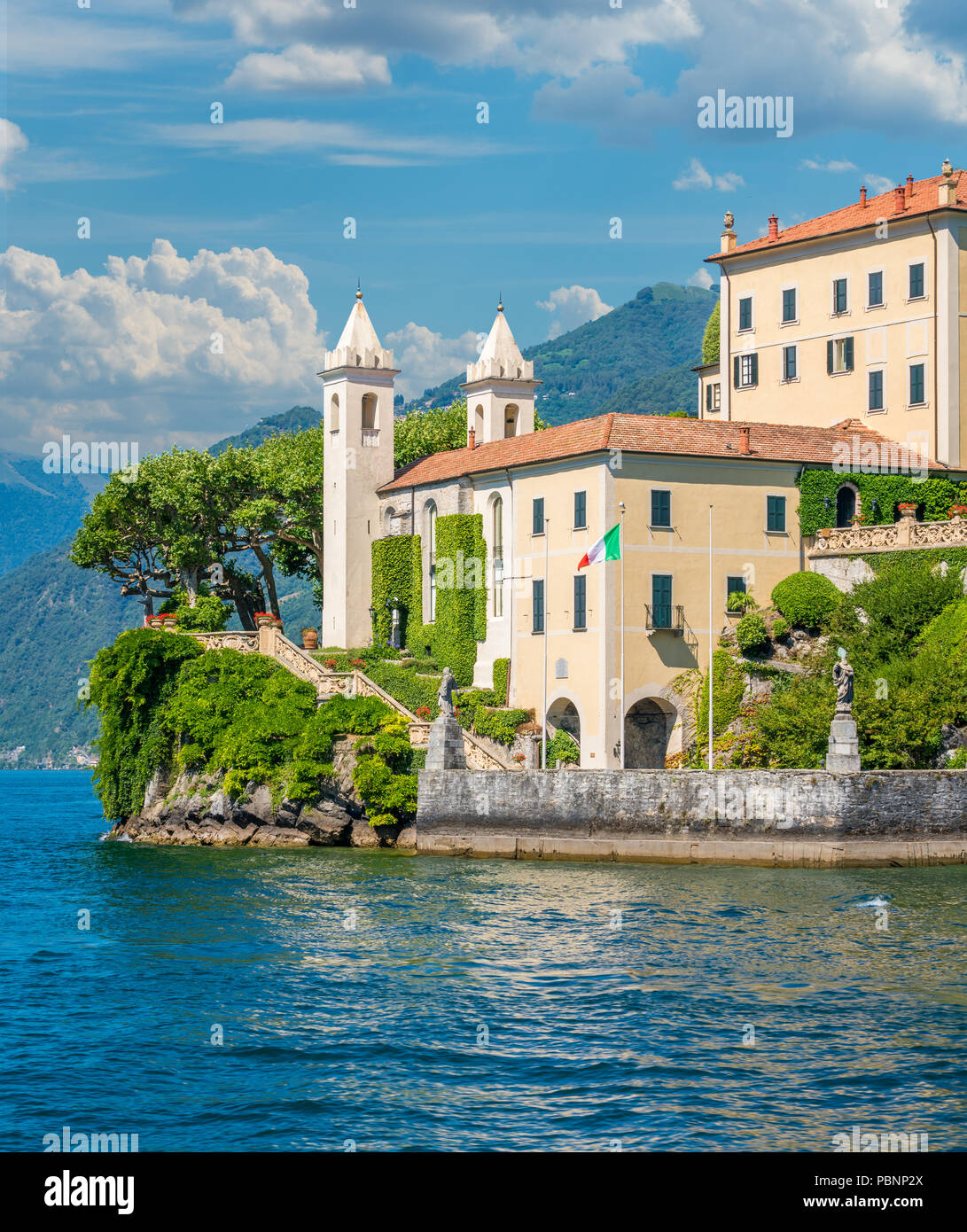 Villa del Balbianello, famous villa in the comune of Lenno, overlooking Lake Como. Lombardy, Italy. Stock Photo