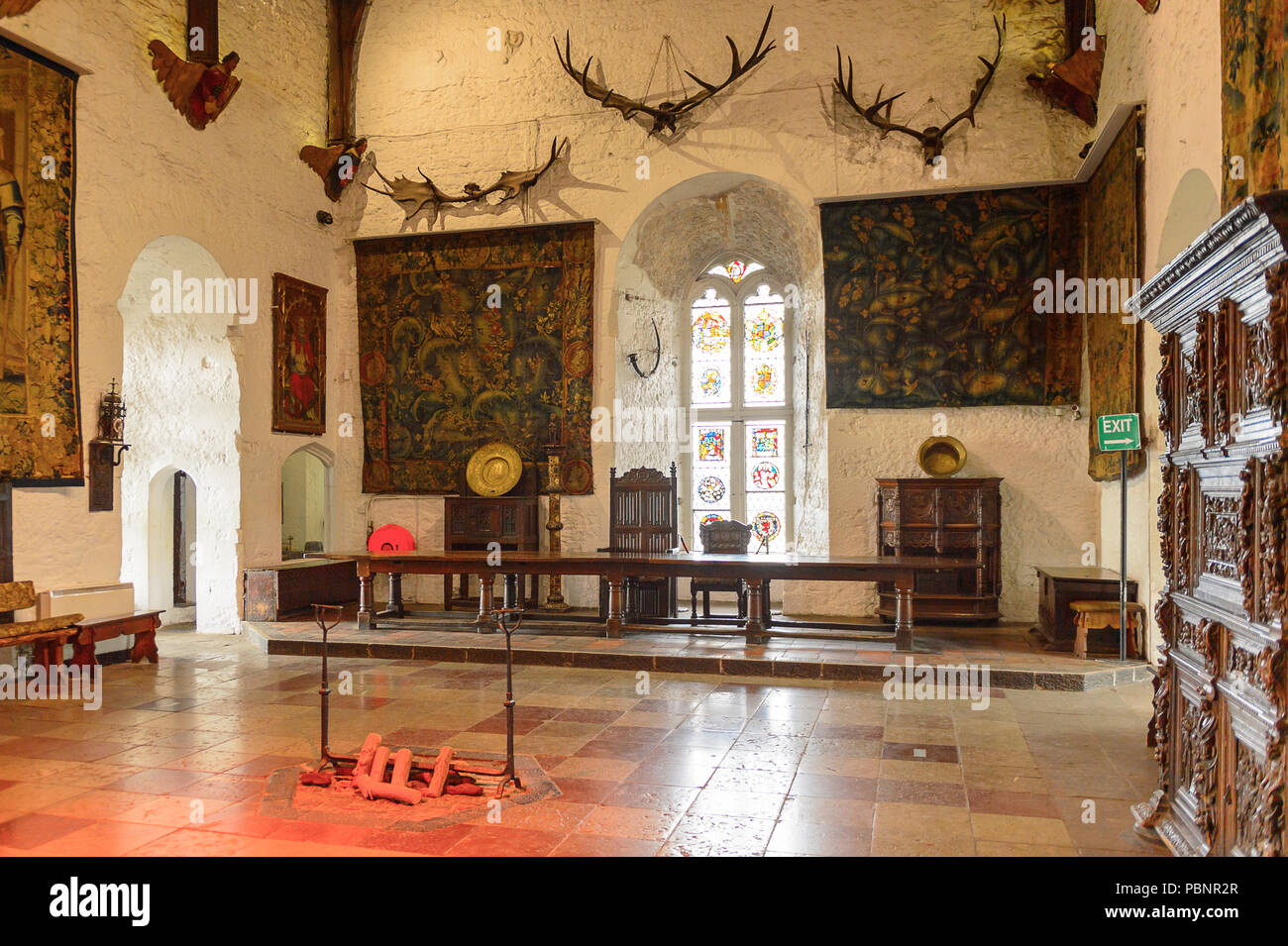 BUNRATTY, IRELAND JULY 13, 2016 Interior of the Bunratty Castle