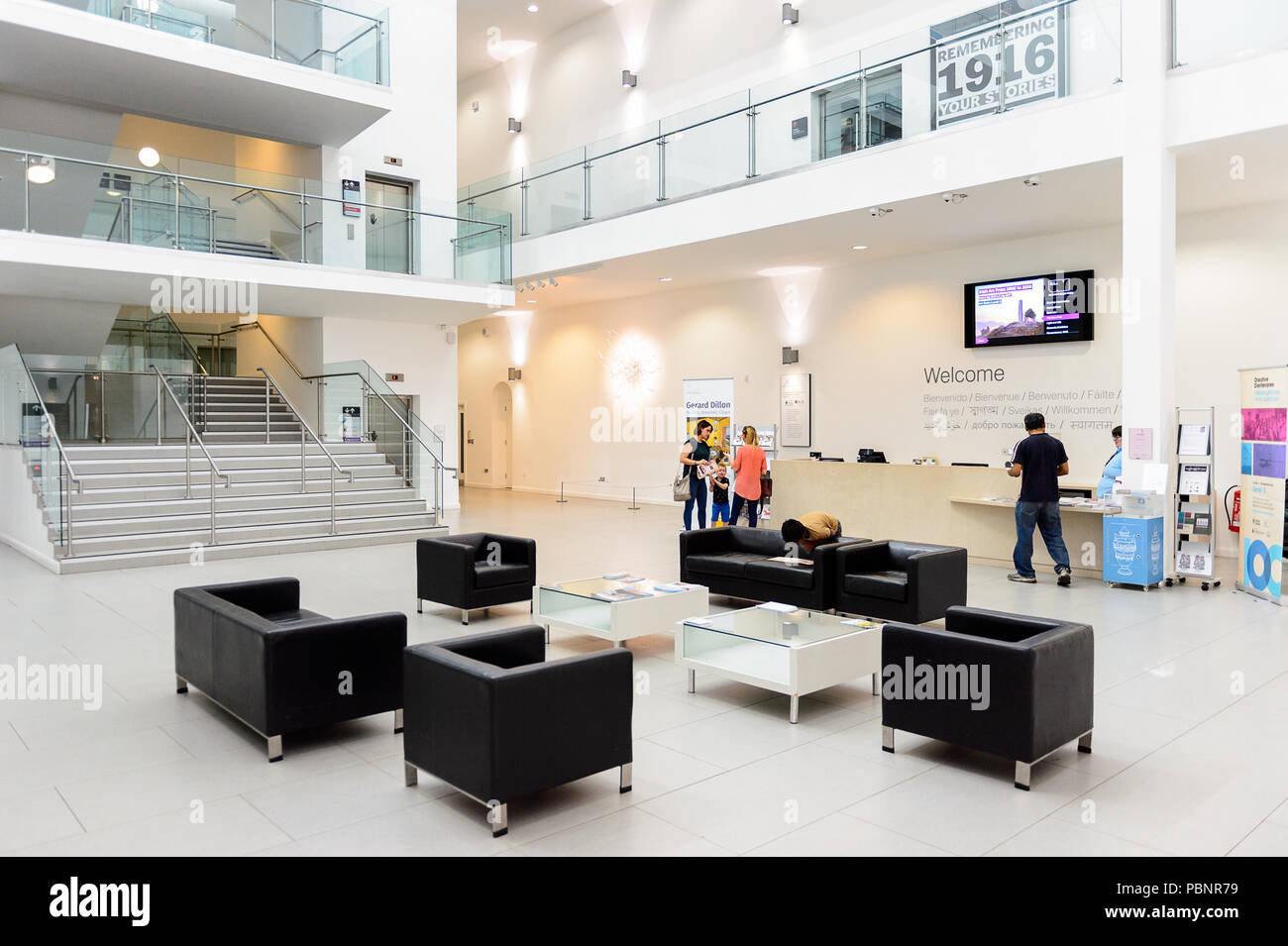 BELFAST, NI - JULY 15, 2016:  Interior of the Ulster Museum, Belfast, Northern Ireland. It was established in 1929 Stock Photo