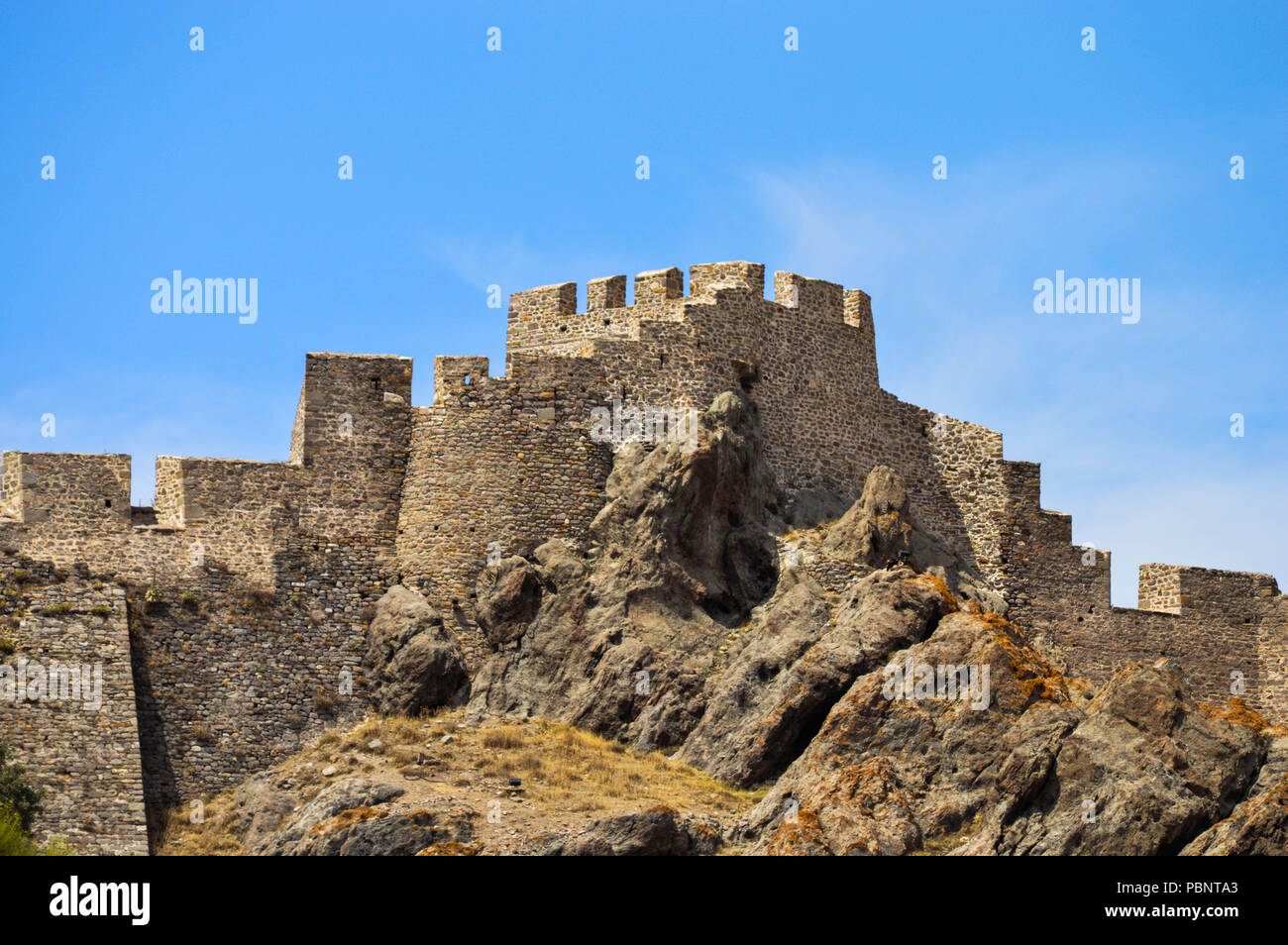 Old Castle Myrina Lemnos,Greece Stock Photo