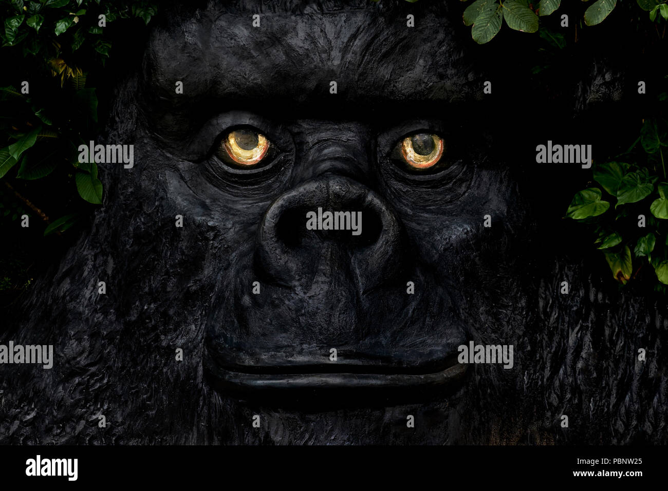 Gorilla face statue Stock Photo