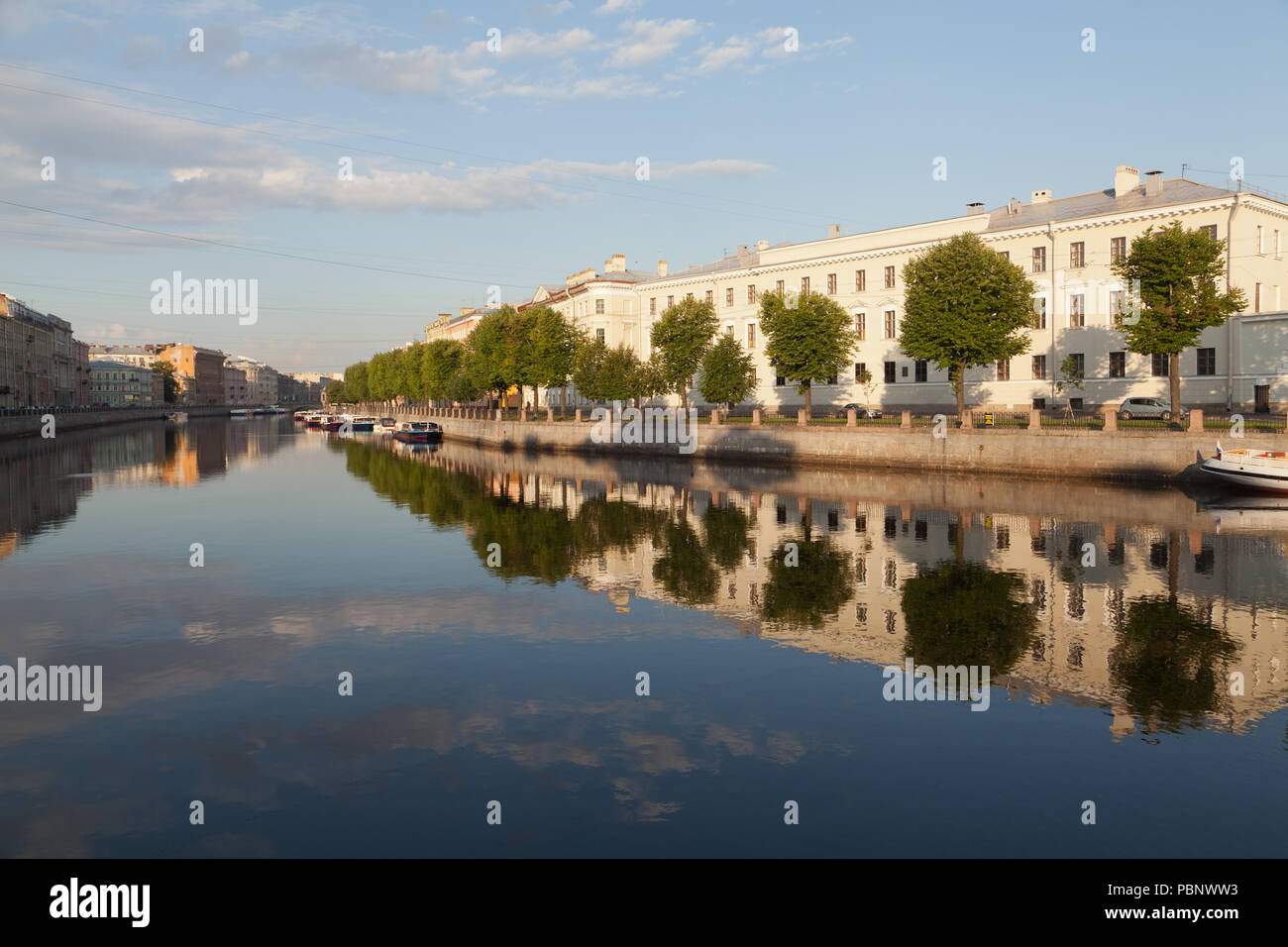 Embankment of the Fontanka River, St. Petersburg, Russia. Stock Photo
