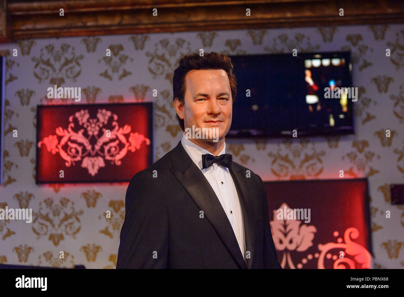 LONDON, ENGLAND - JULY 22, 2016: Tom Hanks, American actor and filmmaker, Madame Tussauds wax museum. It is a major tourist attraction in London Stock Photo