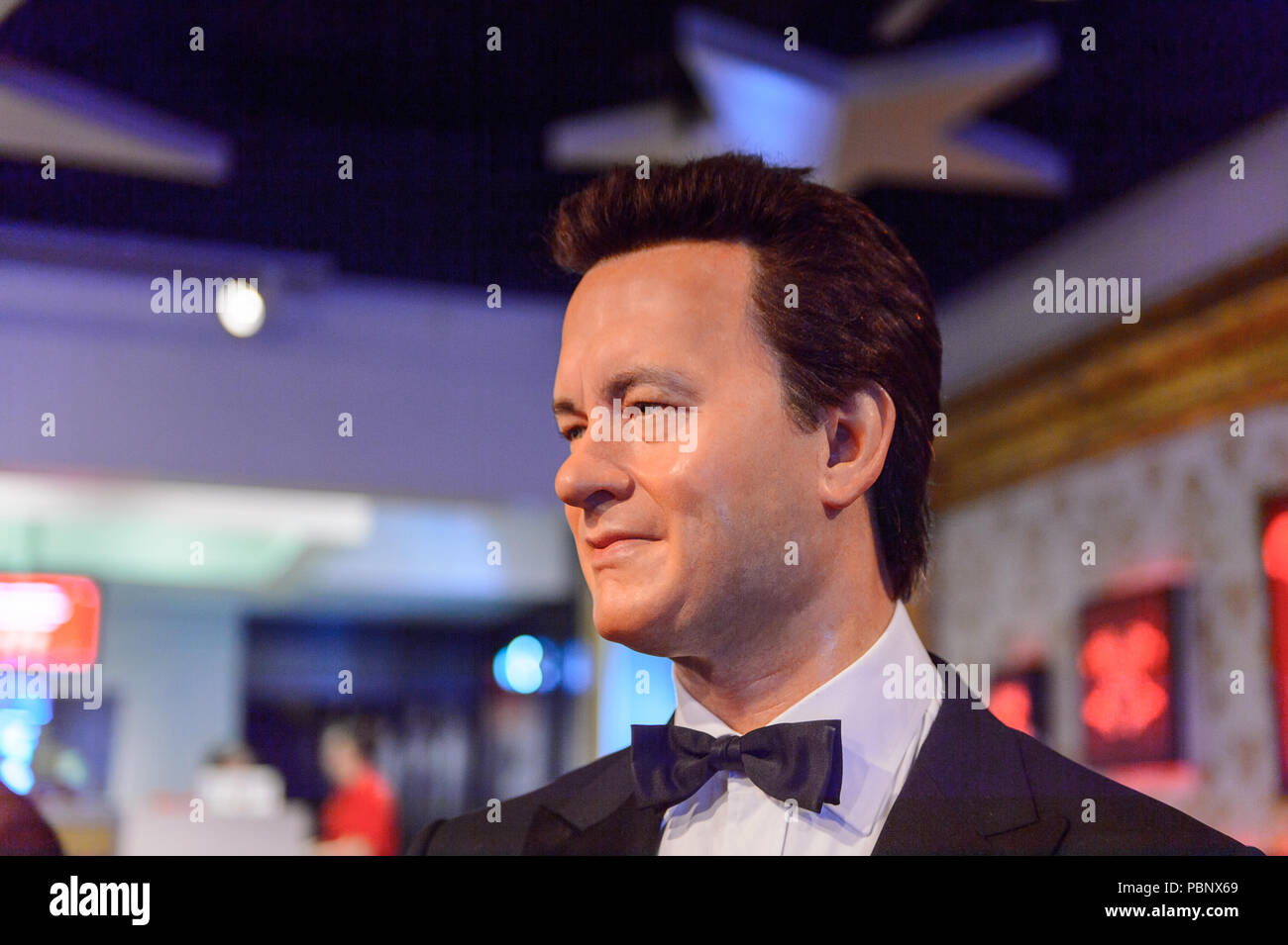 LONDON, ENGLAND - JULY 22, 2016: Tom Hanks, American actor and filmmaker, Madame Tussauds wax museum. It is a major tourist attraction in London Stock Photo