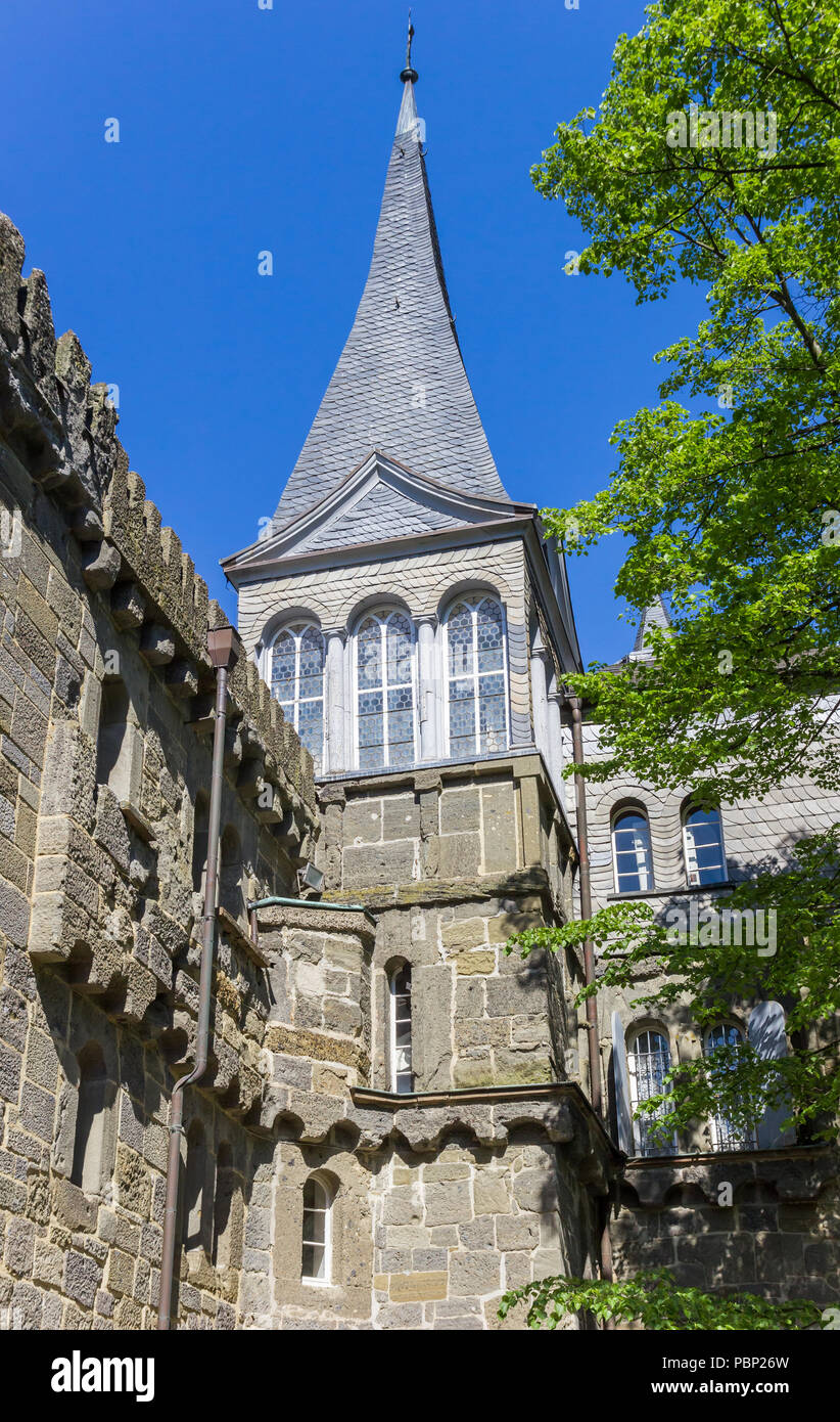 Tower of the Lowenburg castle in Kassel, Germany Stock Photo