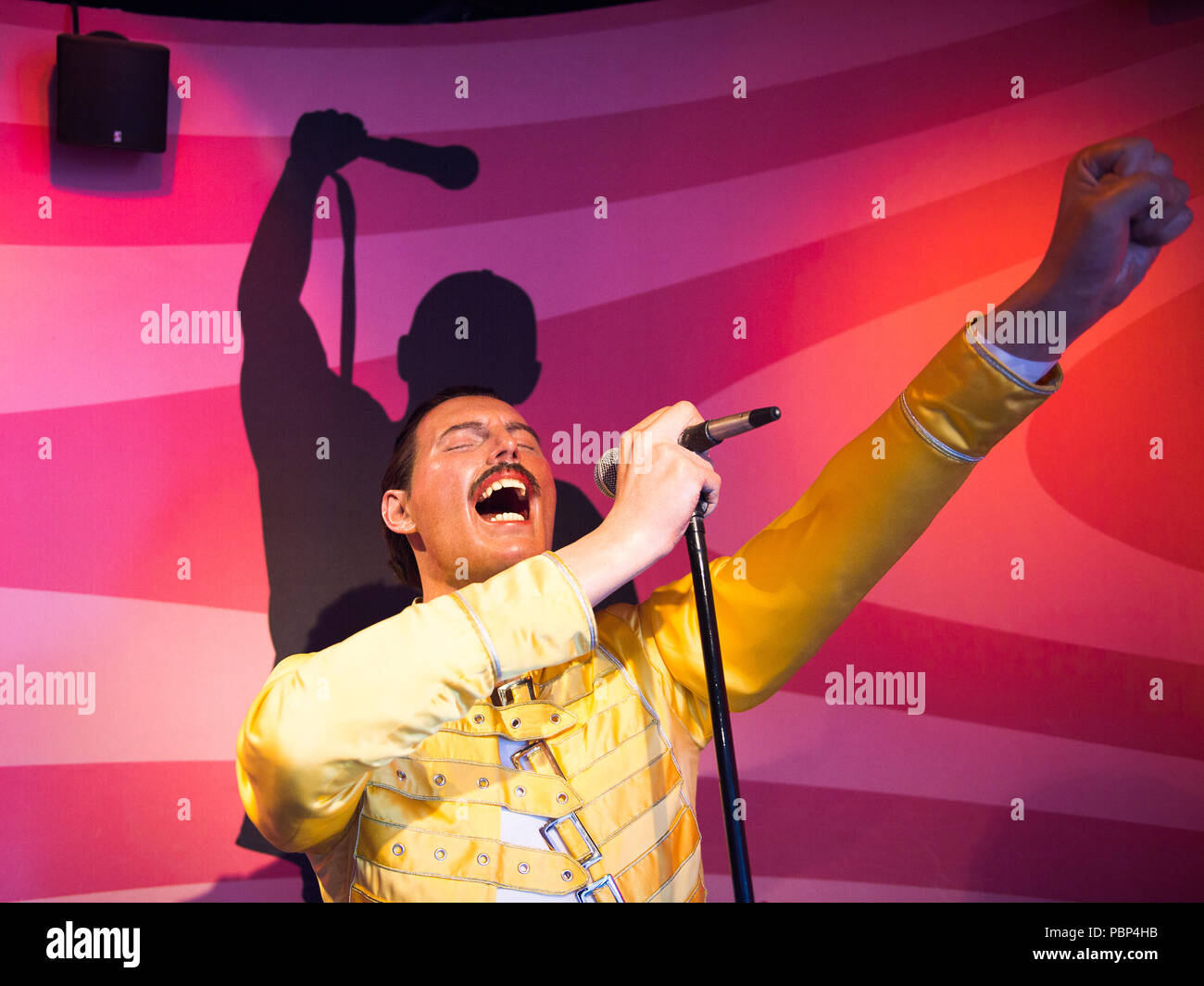 AMSTERDAM, NETHERLANDS - JUN 1, 2015: Freddy Mercury, the singer, Madame Tussauds museum in Amsterdam. Marie Tussaud was born as Marie Grosholtz in 17 Stock Photo